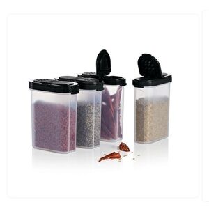 Tupperware Black and Clear Kitchen Spice shakers
